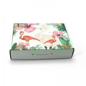 high grade low moq green color hair paper packaging corrugated box for gift