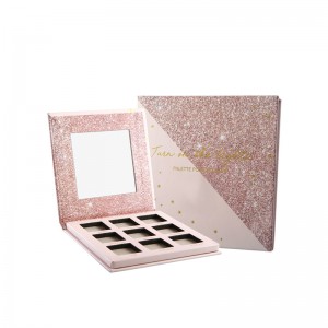 wholesale beauty creations glittering pink custom makeup palette private label makup eyeshadow palette