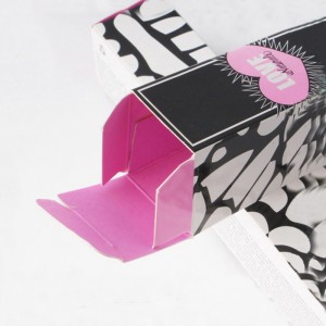 Black and pink art paper eyelash box printing