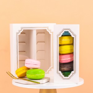 Recycle drawer type storage box food box white macaron paper box