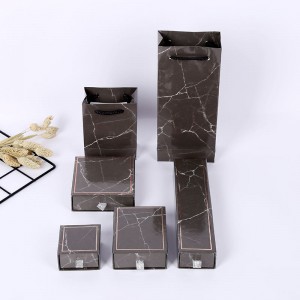 Cardboard Marble Slider Jewelry Packaging Earring Cardboard Recycled UV Coating Varnish Embossed Stamping