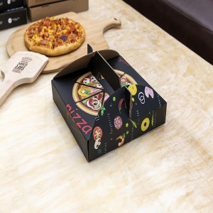 Custom various size portable printing pizza packaging box reusable corrugated delivery pizza box